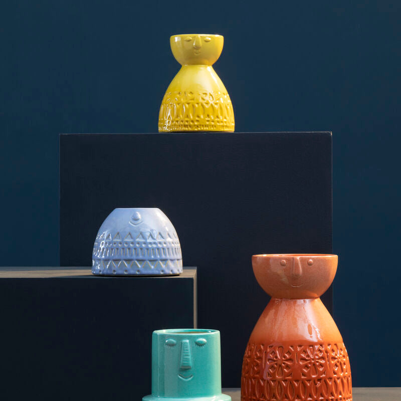 Small Yellow Face Vase | Visage