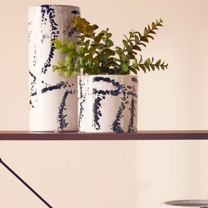 Large Black and White Ceramic Vase | Sorrell