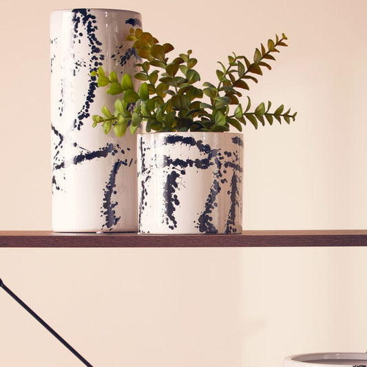 Large Black and White Ceramic Vase | Sorrell