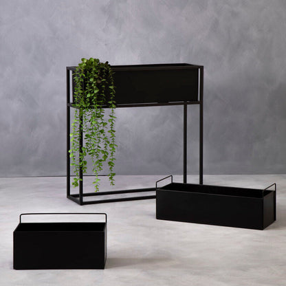 Asher Black Metal Small Wall Plant Box