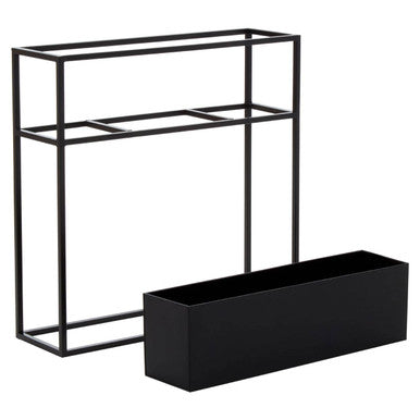 Asher Black Metal Floor Standing Plant Box