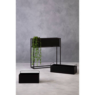 Asher Black Metal Floor Standing Plant Box