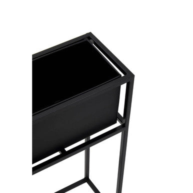 Asher Black Metal Floor Standing Plant Box