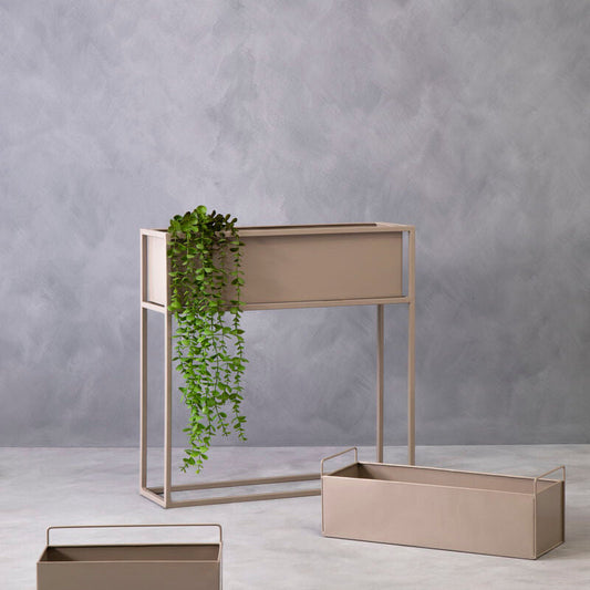 Asher Grey Metal Floor Standing Plant Box