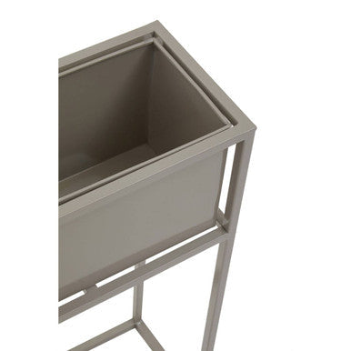 Asher Grey Metal Floor Standing Plant Box