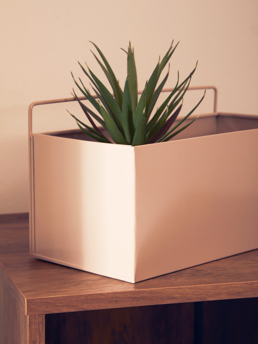 Asher Natural Metal Small Wall Plant Box
