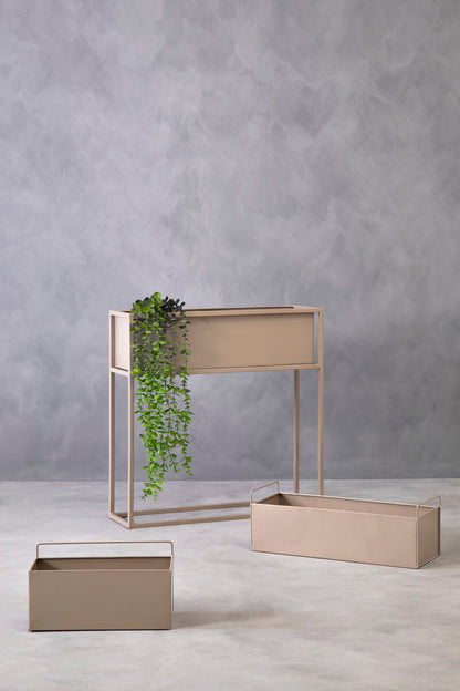 Asher Natural Metal Floor Standing Plant Box