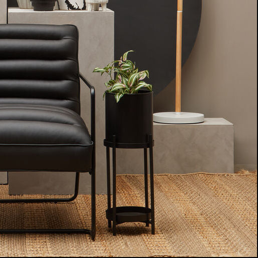 Asher Black Metal 2 Tier Plant Stand