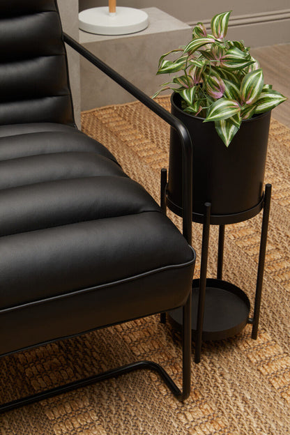 Asher Black Metal 2 Tier Plant Stand
