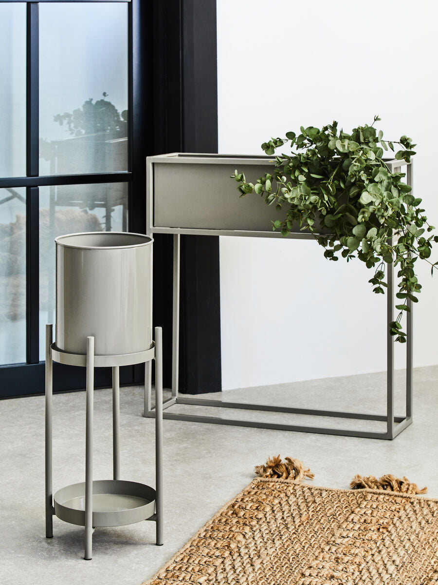 Asher Grey Metal 2 Tier Plant Stand