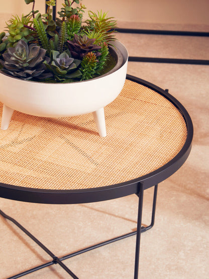 Alina White Finish Round Footed Planter with Angular Base
