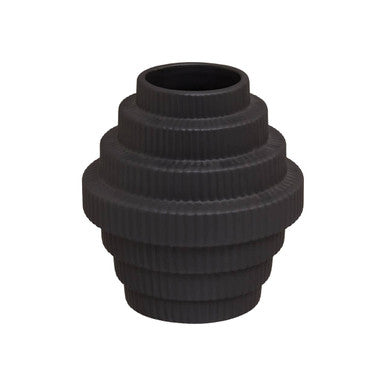 Black Small Step Design Vase | Fabia