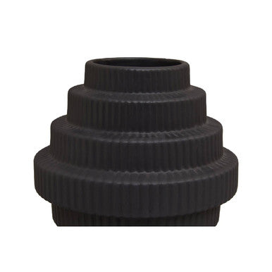 Black Small Step Design Vase | Fabia