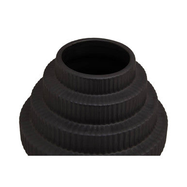 Black Small Step Design Vase | Fabia