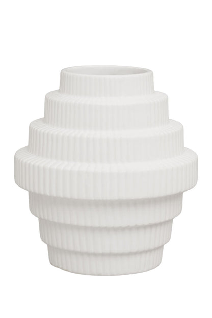 White Small Step Design Vase | Fabia