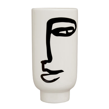 Large Black and White Face Vase | Viso