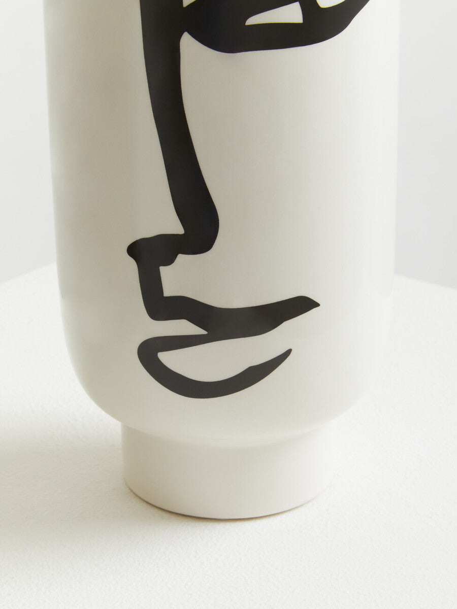Large Black and White Face Vase | Viso