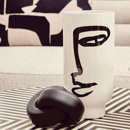 Large Black and White Face Vase | Viso