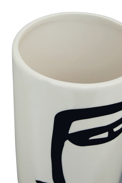 Large Black and White Face Vase | Viso