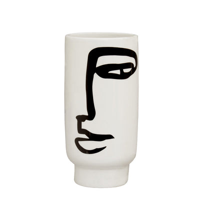Small Black and White Face Vase | Viso