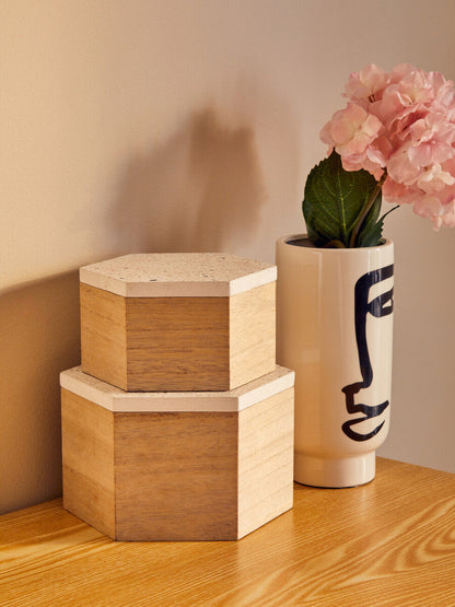 Small Black and White Face Vase | Viso