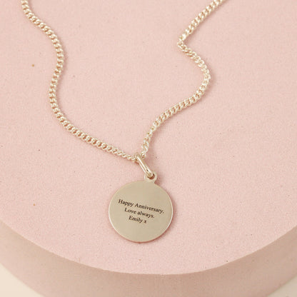 Classic Small St Christopher Necklace Sterling Silver 14mm