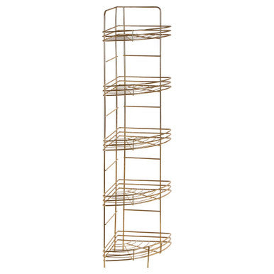 5 Tier Gold Finish Corner Storage Rack | Dara