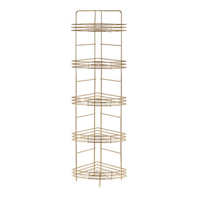5 Tier Gold Finish Corner Storage Rack | Dara