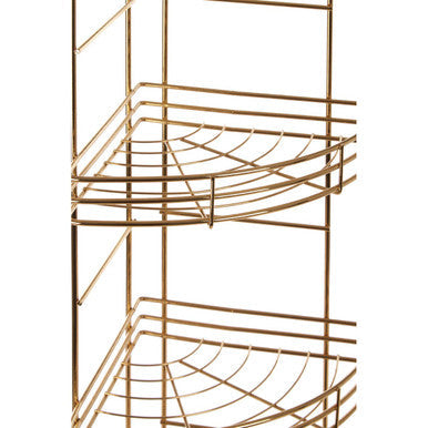 5 Tier Gold Finish Corner Storage Rack | Dara