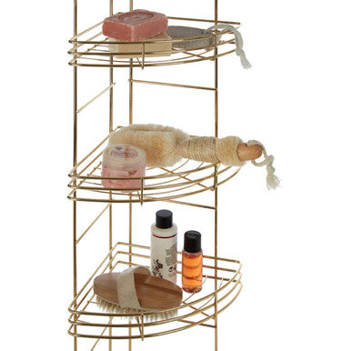 5 Tier Gold Finish Corner Storage Rack | Dara