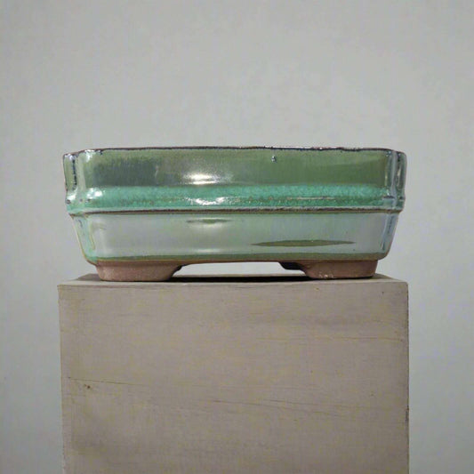 16cm_Glazed_Bonsai_Pot_Rectangle_16cm_x_13cm_x_4cm_Green_-_Yorkshire_Bonsai-15710