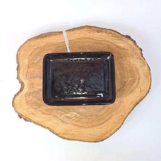 16cm Glazed Drip Tray | Rectangle | Black