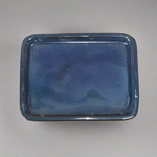 16cm Glazed Drip Tray | Rectangle | Blue