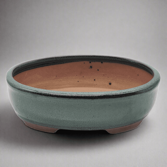 18cm_Glazed_Bonsai_Pot_Oval_18cm_x_15cm_x_5cm_Green_-_Yorkshire_Bonsai-15754