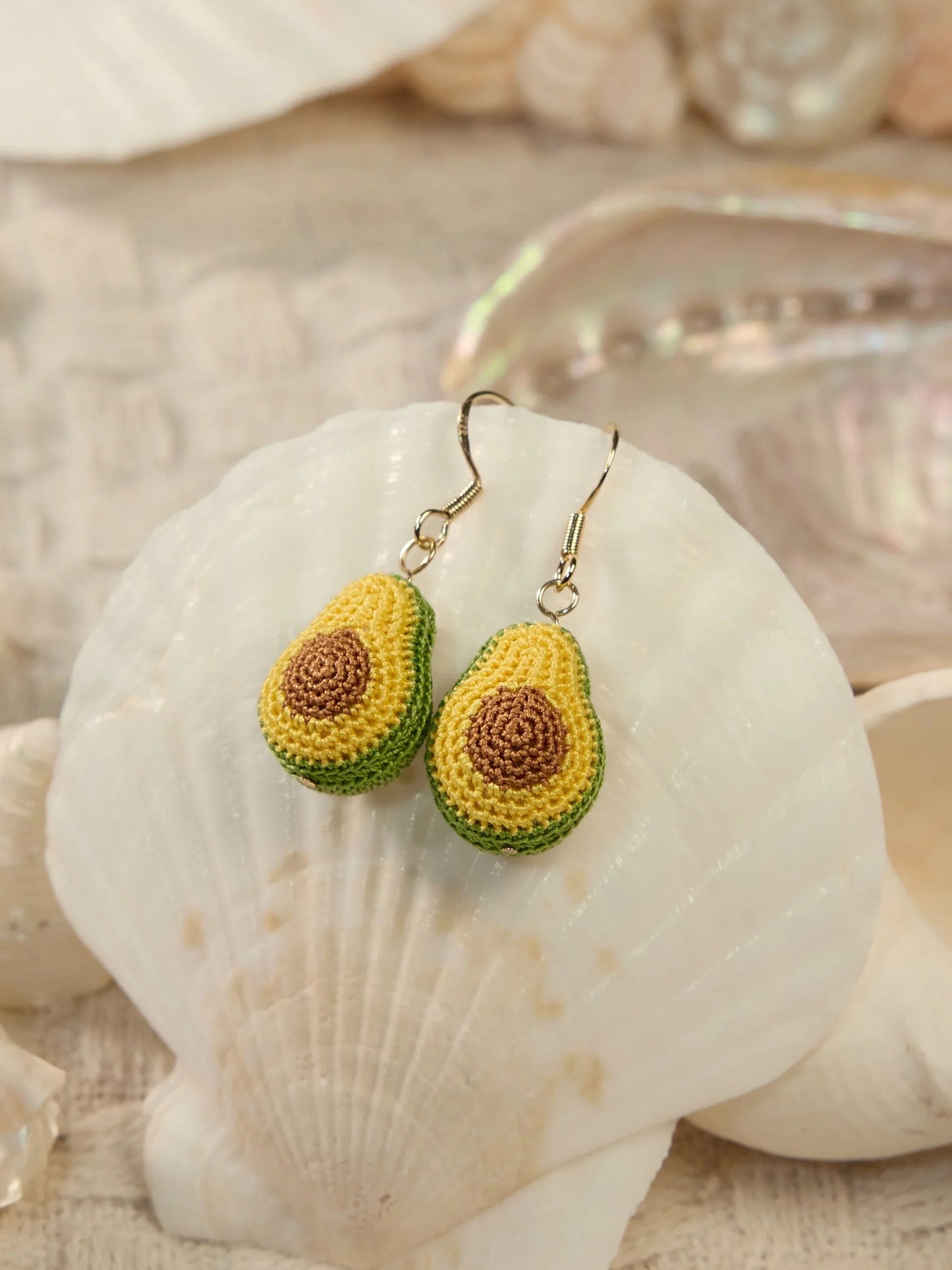 Mini Avocado Micro Earrings Handcrafted Crochet Gift