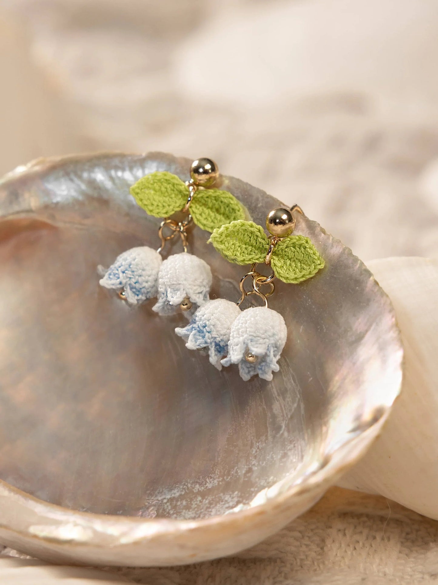 Lily Fairy Bell Micro Earrings Handmade Crochet Gift