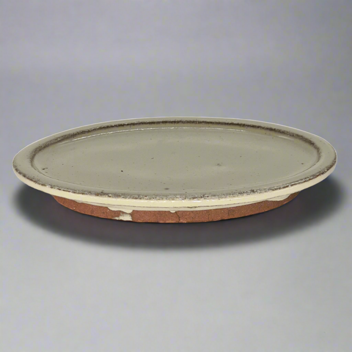 20cm Glazed Bonsai Pot Drip Tray | Oval