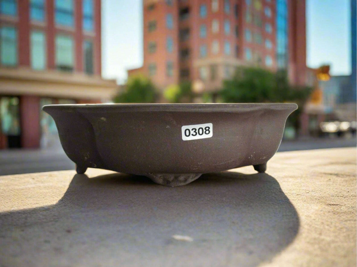 20cm_Unglazed_Bonsai_Pot_Floral_20cm_x_17cm_x_6cm_Brown_-_Yorkshire_Bonsai-15864