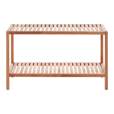 Arla Natural Walnut Wood 2 Tier Shelf Unit
