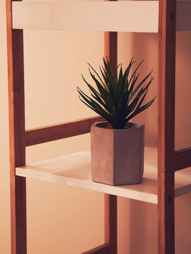 Arla Natural and White Wooden 3 Tier Bathroom Shelf Unit