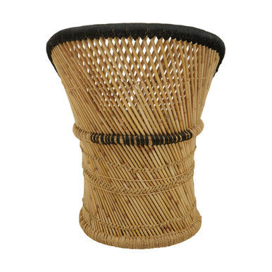 Rowan Natural and Black Bamboo Chair and Stool Set