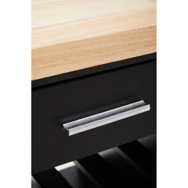 Frankfurt Black Wooden Kitchen Trolley