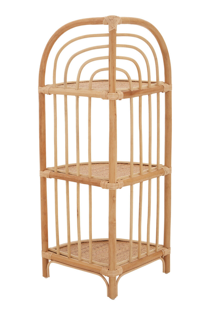 Mataram Natural Rattan 3 Tier Corner Shelf Unit
