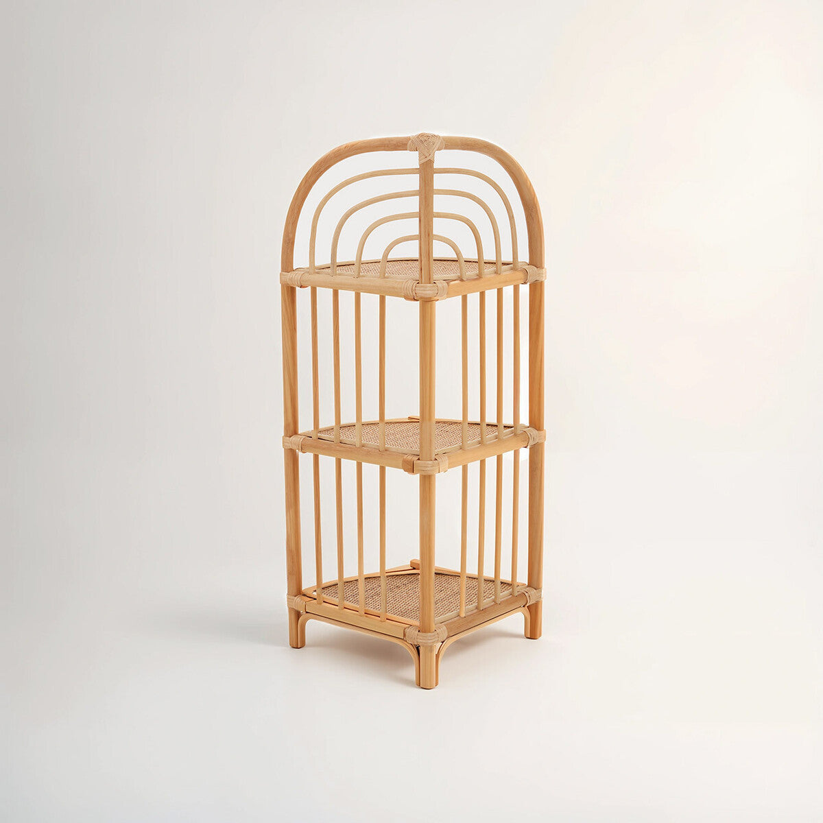 Mataram Natural Rattan 3 Tier Corner Shelf Unit