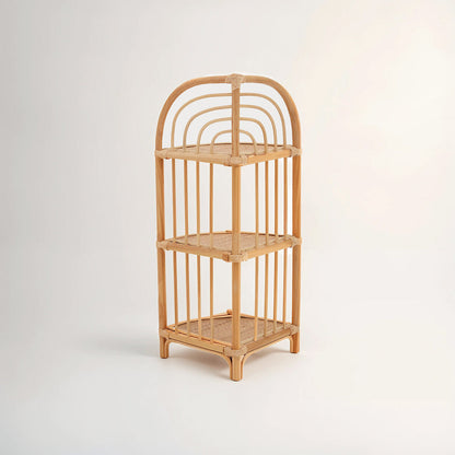 Mataram Natural Rattan 3 Tier Corner Shelf Unit
