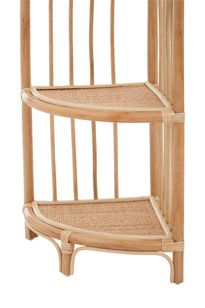 Mataram Natural Rattan 3 Tier Corner Shelf Unit