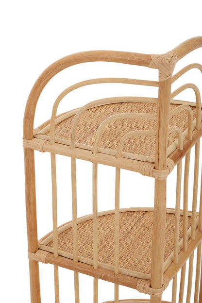 Mataram Natural Rattan 3 Tier Corner Shelf Unit