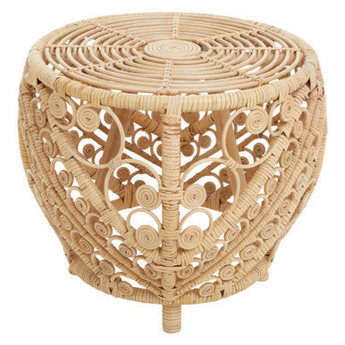 Mataram Natural Rattan Round Side Table