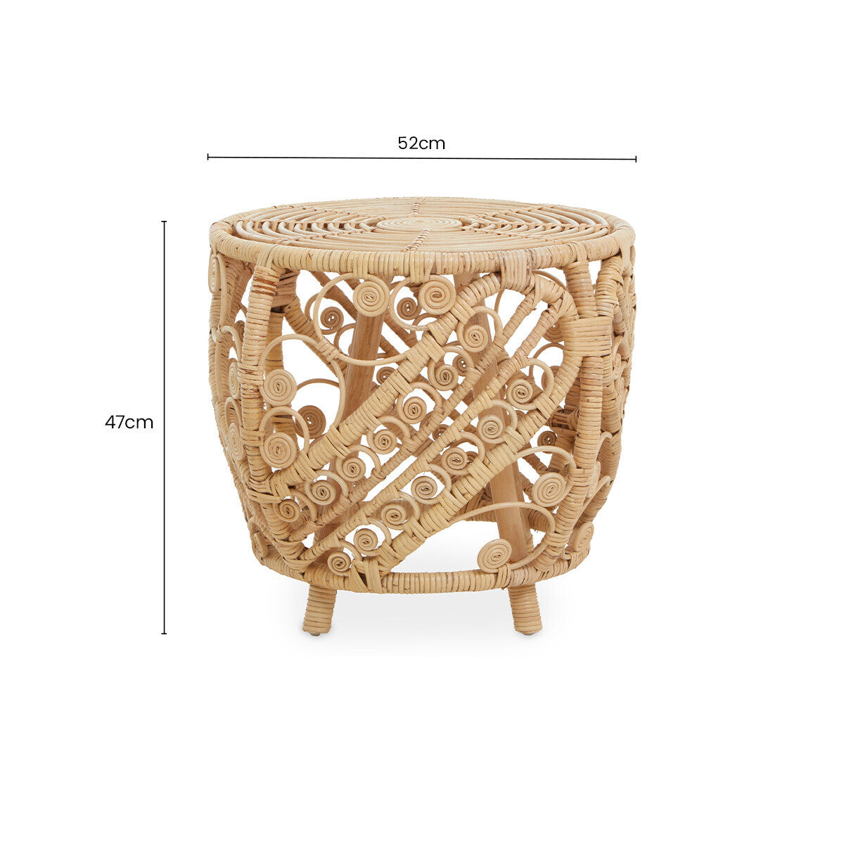 Mataram Natural Rattan Round Side Table