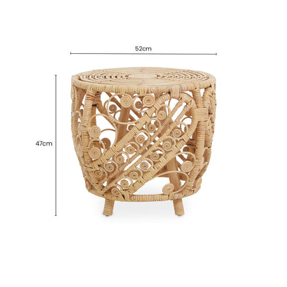 Mataram Natural Rattan Round Side Table
